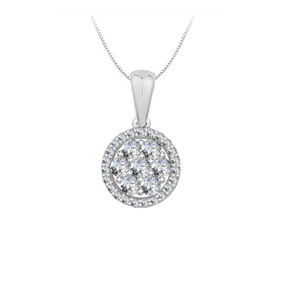 0.48ct VS/EF Round Diamond Single Halo Pendant