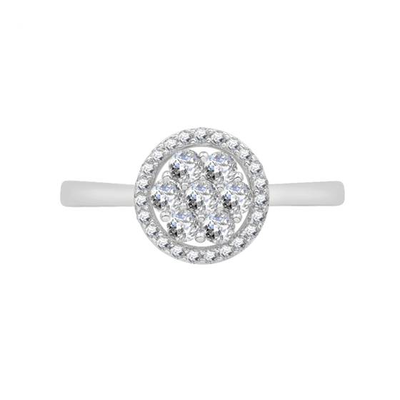 0.48ct VS/EF Round Diamond Cluster Ring