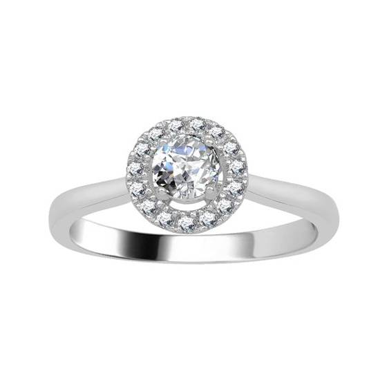 0.45ct VS/E-F Petite Round Diamond Halo Ring