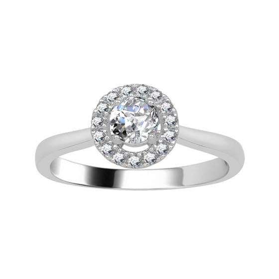 0.42ct VS/E-F Round Diamond Halo Ring