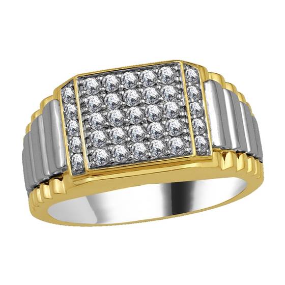 0.75ct VS/E-F Round Diamond Mens Ring