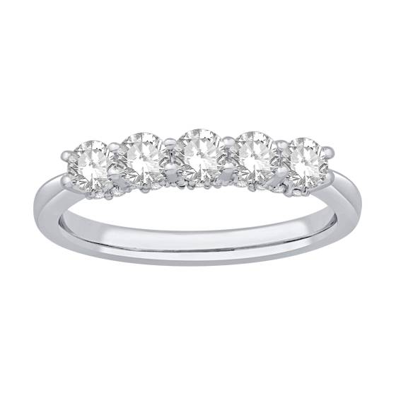 0.75ct VS/E-F Round Diamond 5 Stone Ring