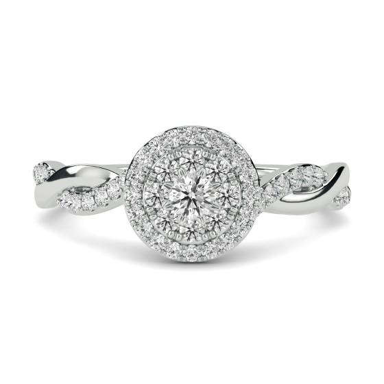 0.33ct VS/F-G Round Diamond Cluster Ring