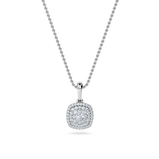 0.34ct VS/F-G Round Diamond Cluster Pendant