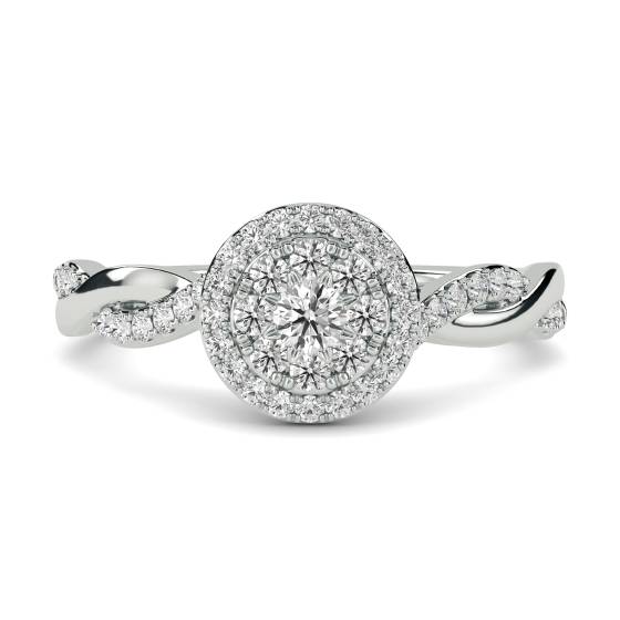 0.34ct VS/F-G Round Diamond Cluster Ring