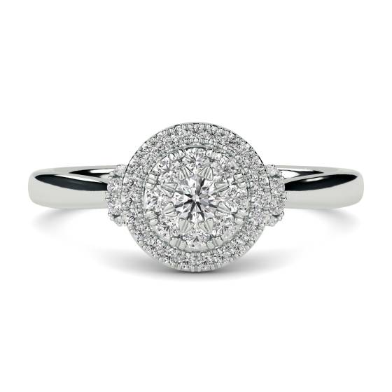 0.25ct VS/F-G Round Diamond Cluster Ring