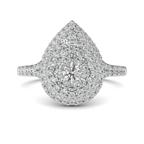 0.75ct VS/F-G Round Diamond Cluster Ring