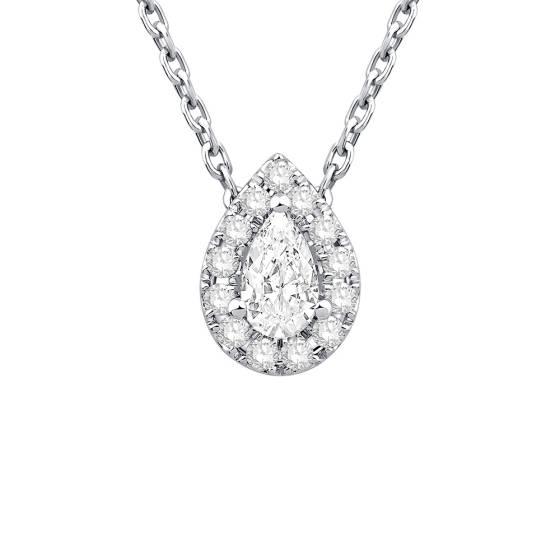 0.30ct VS/F-G Pear Diamond Cluster Pendant