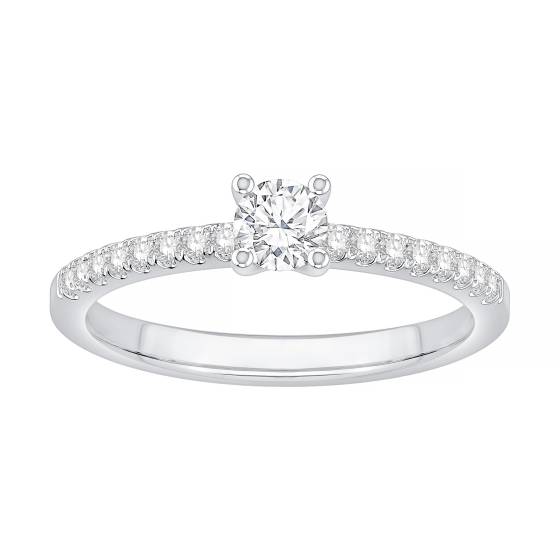 0.43ct VS/F-G Round Diamond Shoulder Set Engagement Ring