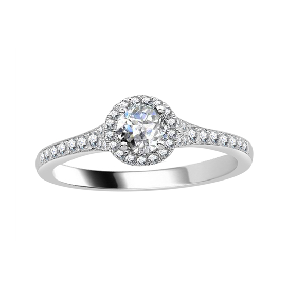 0.50ct VS/E-F Halo Engagement Ring