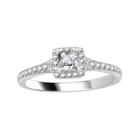 0.50ct VS/E-F Halo Engagement Ring