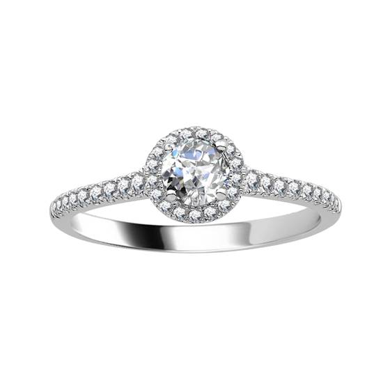 0.50ct VS/E-F Halo Diamond Ring