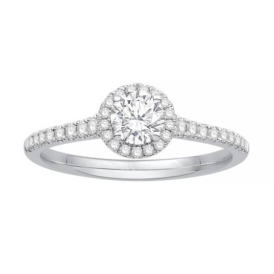 0.50ct VS/E-F Round Diamond Shoulder Set Engagement Ring