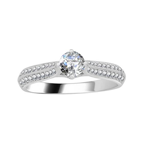 0.50ct VS/E-F Round Diamond Shoulder Set Ring