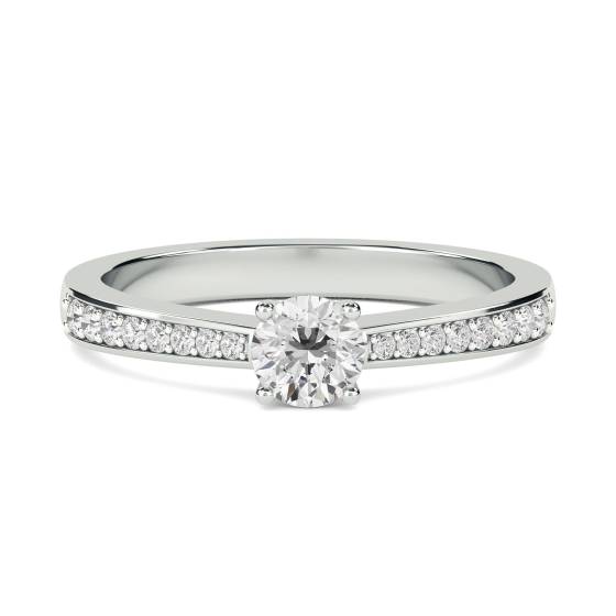 0.50ct VS/E-F Petite Round Diamond Shoulder Set Ring