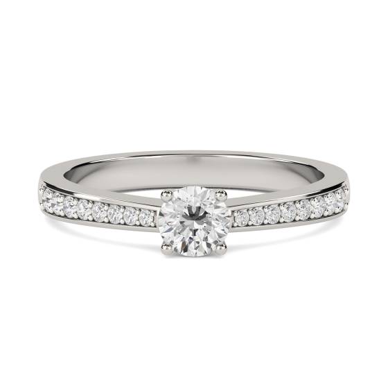 0.50ct VS/E-F Petite Round Diamond Shoulder Set Ring