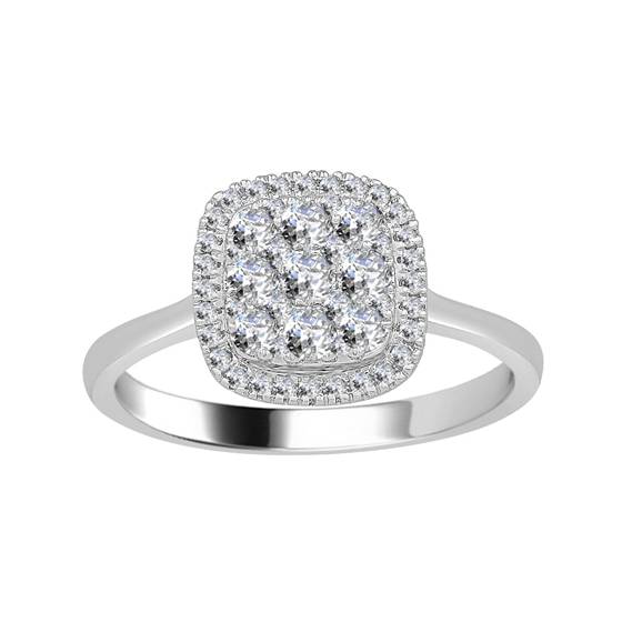 0.51ct VS/E-F Round Diamond Cluster Ring