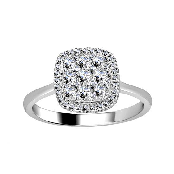 0.48ct VS/E-F Diamond Cluster Ring