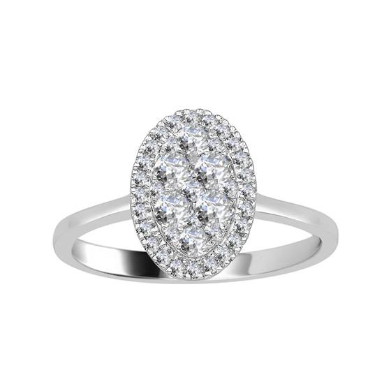 0.52ct VS/E-F Round Diamond Cluster Ring