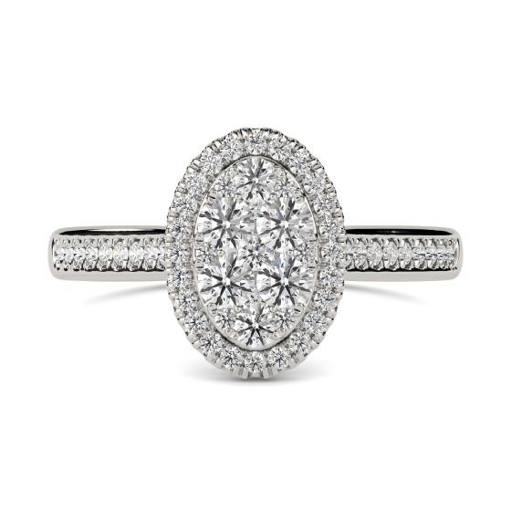 0.50ct VS/E-F Elegant Round Diamond Cluster Ring