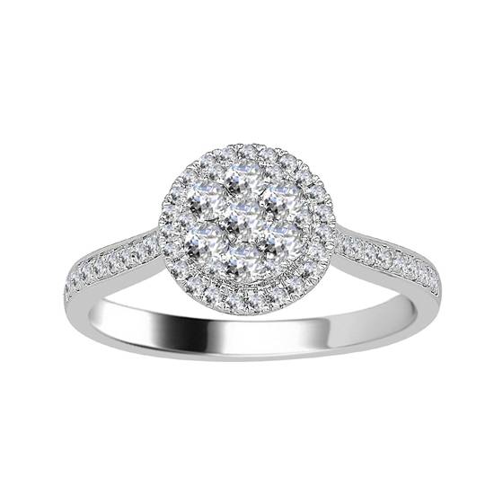 0.52CT VS/EF ROUND DIAMOND CLUSTER RING