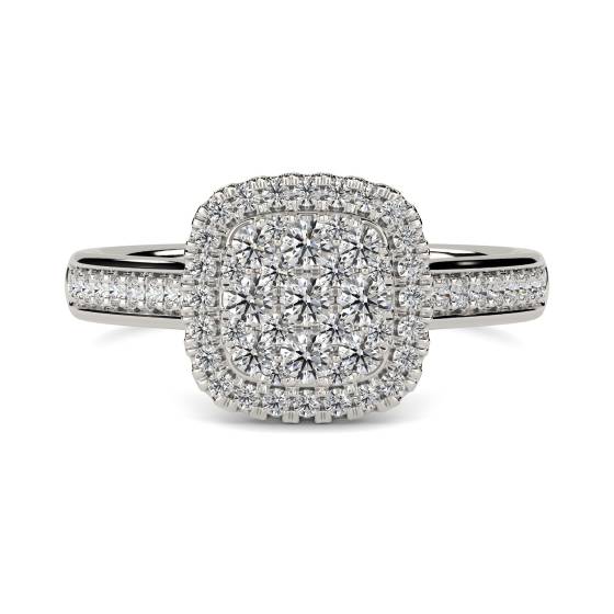 0.50ct VS/E-F Elegant Round Diamond Cluster Ring