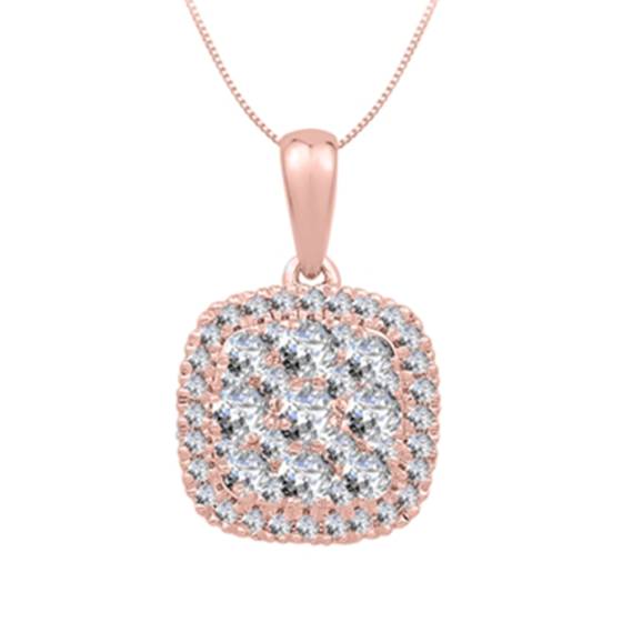 0.52ct VS/E-F Round Diamond Cluster Pendant