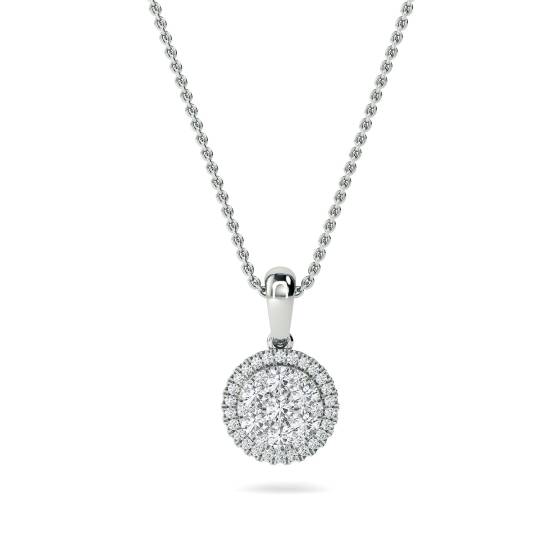 0.50ct VS/E-F Round Diamond Cluster Pendant