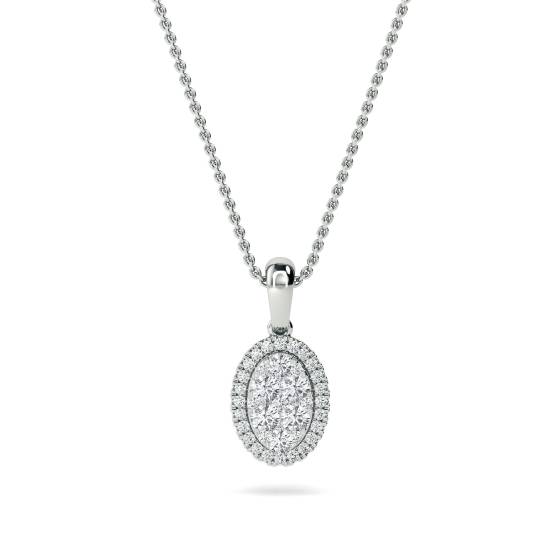 0.50ct VS/E-F Round Diamond Cluster Pendant