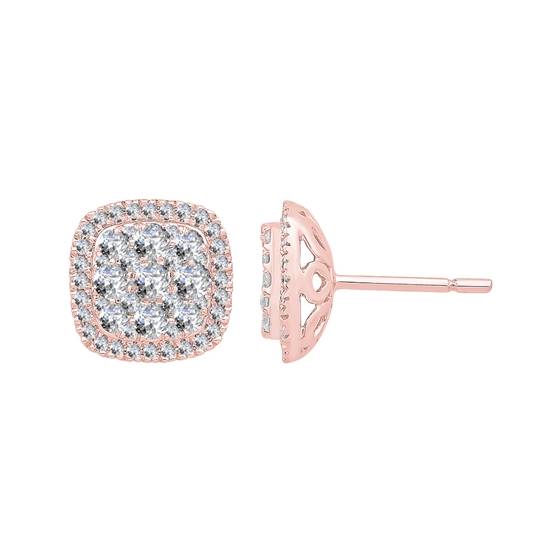 1.03ct VS/E-F Round Diamond Cluster Earrings