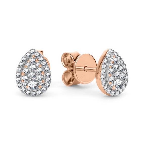 1.02ct VS/E-F Round Diamond Cluster Earrings