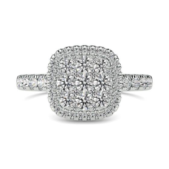 1.00ct VS/E-F Elegant Round Diamond Cluster Ring