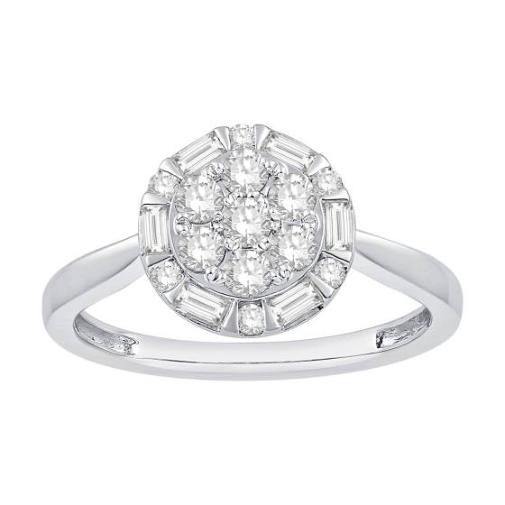 0.50ct VS/E-F Round Diamond Cluster Ring