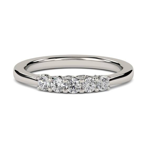 0.25ct VS/E-F Round Diamond 5 Stone Eternity Ring