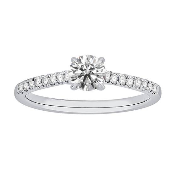 0.50ct VS/E-F Round Diamond Shoulder Set Engagement Ring