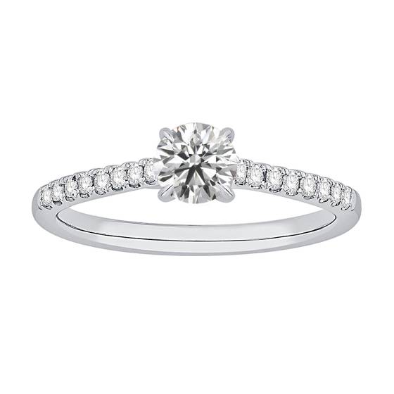 0.50ct VS/F-G Round Diamond Shoulder Set Engagement Ring