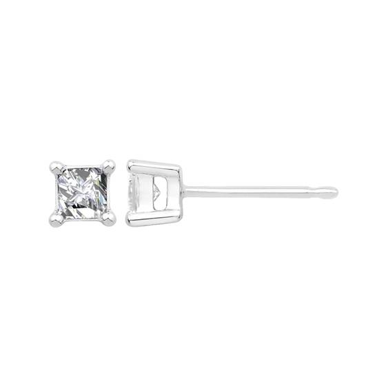 0.27ct VS/E-F Princess Diamond Stud Earrings