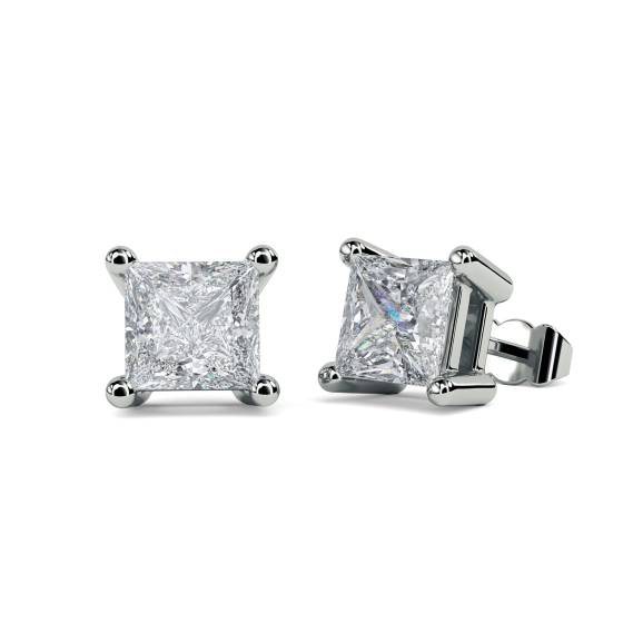 1.02ct VS/E-F Princess Stud Earrings