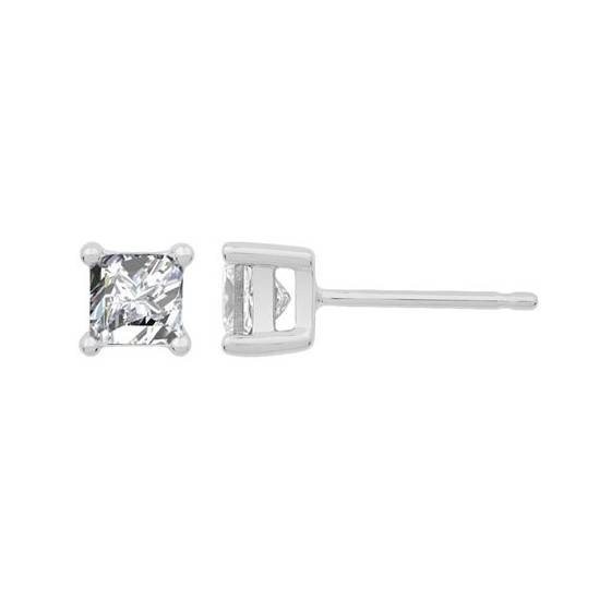 0.70ct VS/E-F Princess Diamond Stud Earrings