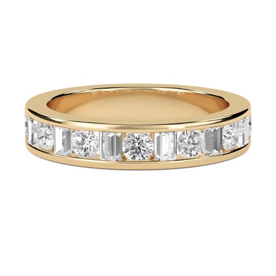 0.25ct VS/EF 3mm Petite Round and Baguette Diamond Eternity Ring