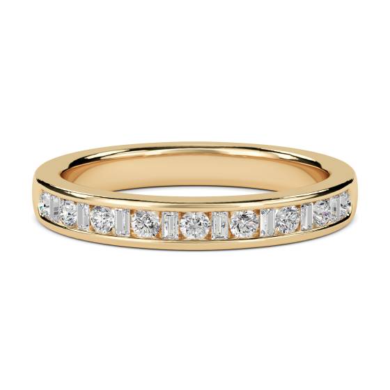 0.33ct VS/E-F 3mm Petite Round and Baguette Diamond Eternity Ring