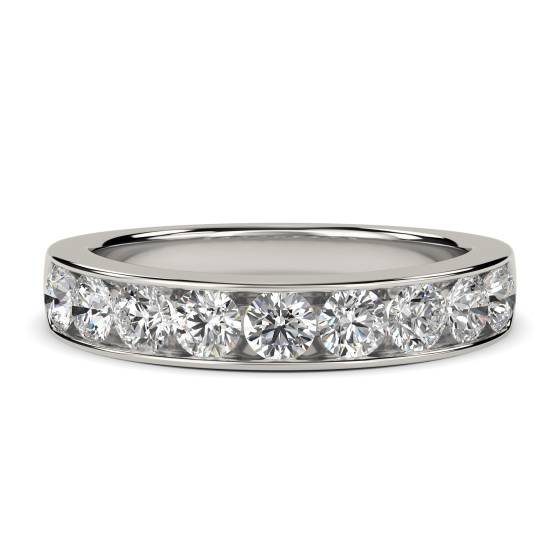 0.77ct VS/E-F 3.5mm Round Diamond Half Eternity Ring