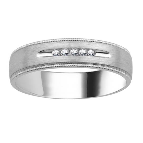 0.10ct VS/F-G 5.5MM Mens Round Diamond Ring