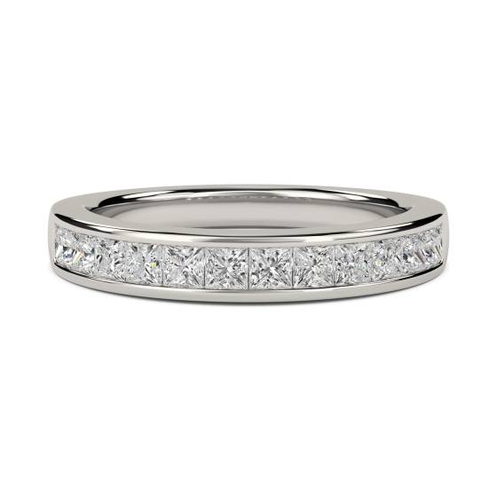 0.75ct VS/E-F Princess Diamond Half Eternity Ring