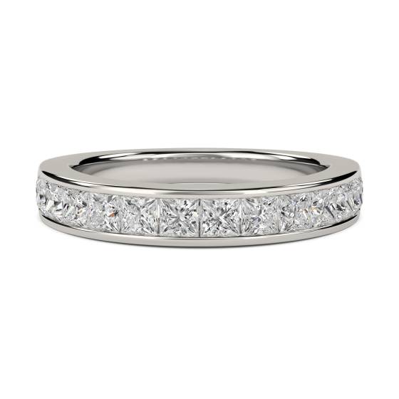 1.00ct VS/E-F 4mm Princess Diamond Half Eternity Ring