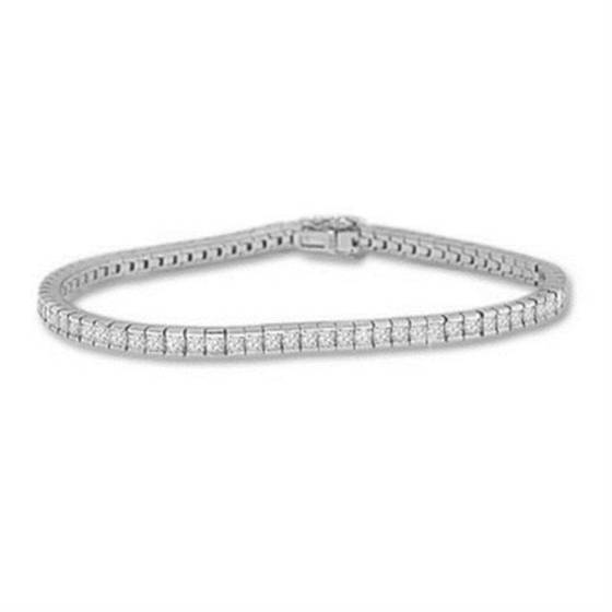 3.00ct SI/F-G 6.5Inch Unique Princess Diamond Tennis Bracelet