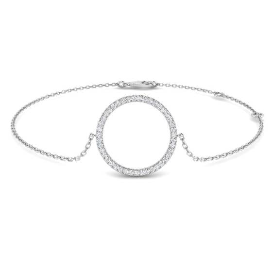 0.16ct SI2/G Round cut Diamonds Designer Bracelet in 9k White Gold