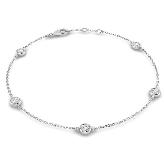 0.40ct VS/F Round cut Lab Grown Diamond Spectacle Bracelet in 9k White Gold