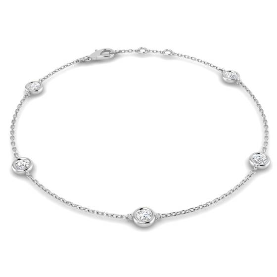 0.56ct VS/F Round cut Lab Grown Diamond Spectacle Bracelet in 9k White Gold