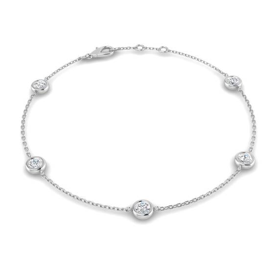 0.70ct VS/F Round cut Lab Grown Diamond Spectacle Bracelet in 9k White Gold